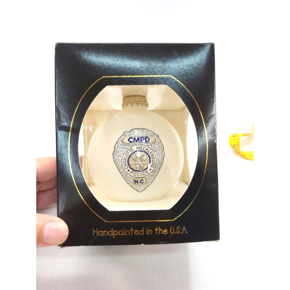 Charlotte Mecklenberg North Carolina PD HANDPAINTED Christmas Ornament